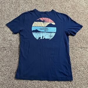 Reel Life Shirt Mens Large‎ Blue Fishing Graphic Tee 100% Cotton Outdoors